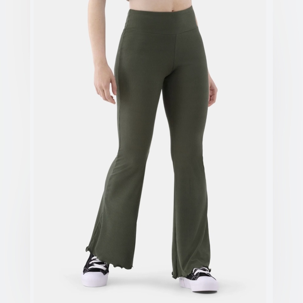 No Boundaries Olive Green Flare Pants